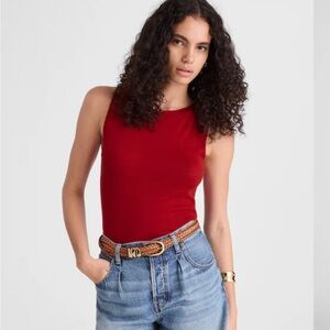 NWOT Boatneck Sleeveless Sweater Cherry Red Size Small